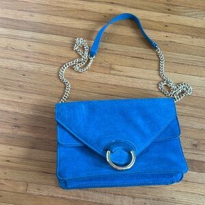 Banana Republic Vibrant Blue Suede Crossbody Bag